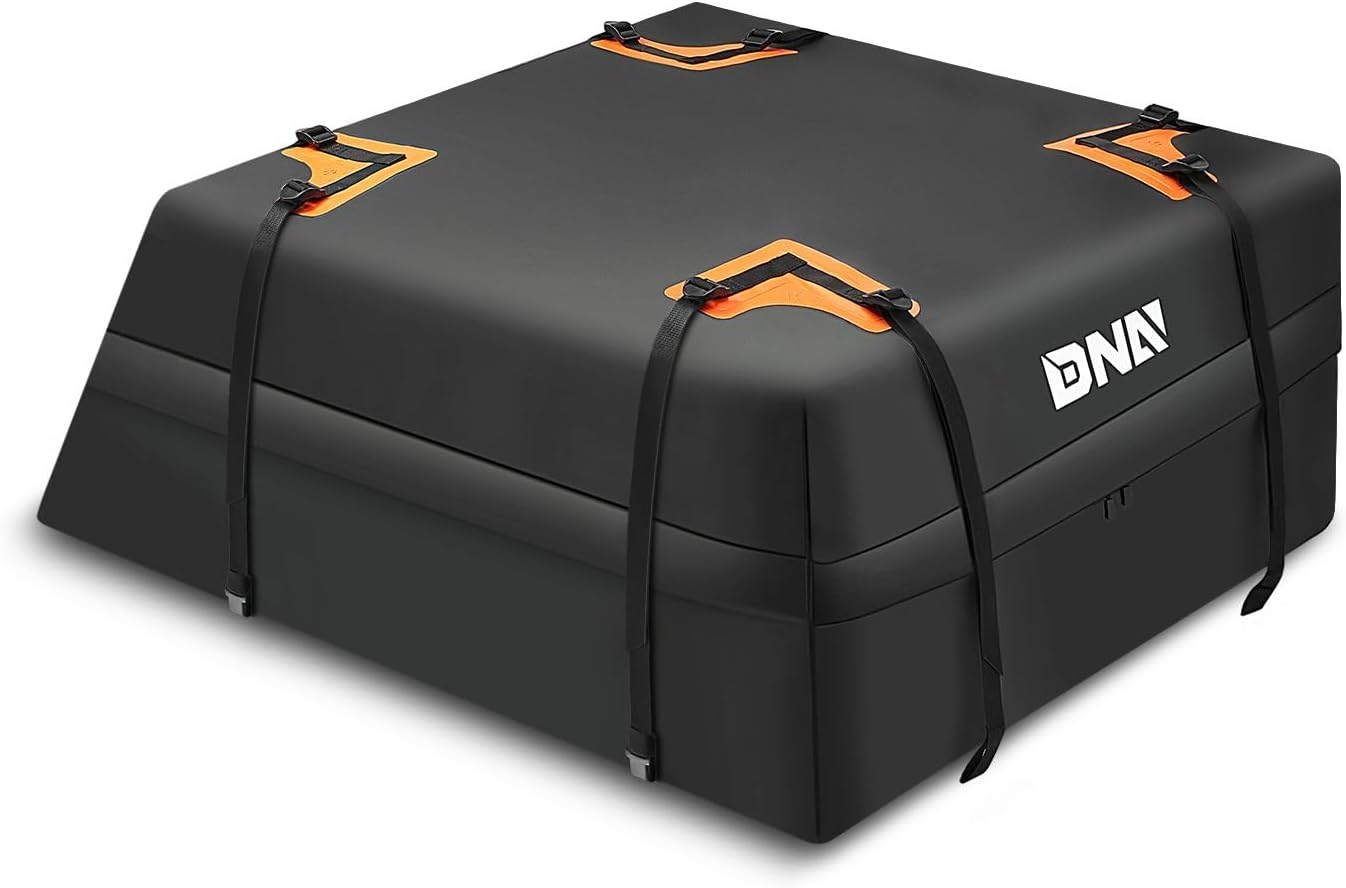 DNA Motoring Car Rooftop Waterproof Bag, 17.6 Cubic Feet Waterproof Car Roof Luggage Bag, Heavy Duty Car Roof Cargo Carrier Bag, Car Roof Bag, w/ 8 Reinforced Straps, TOOLS-00423
