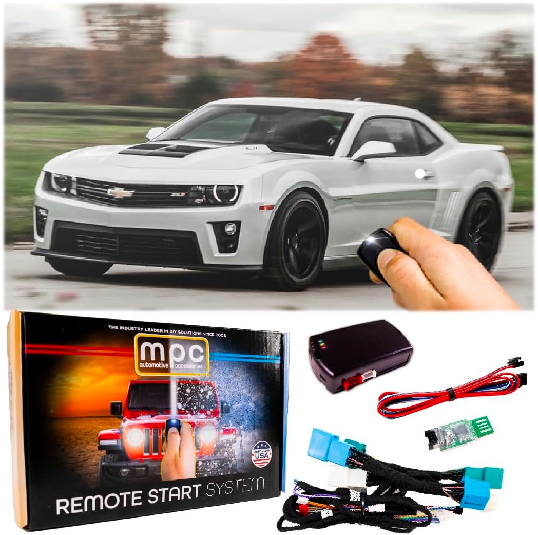 MPC Factory Remote Activated Remote Start Compatible with 2010-2015 Chevrolet Camaro - Plugin T-Harness - FlashLink Updater - Premier USA Based Tech Support