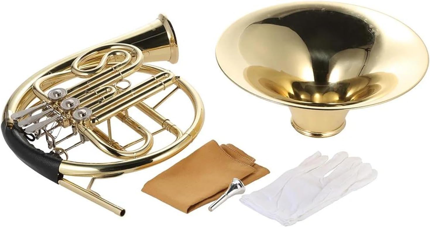 French Horn Bb 3 Key Brass Gold Lacquer Single Row Split Instrument