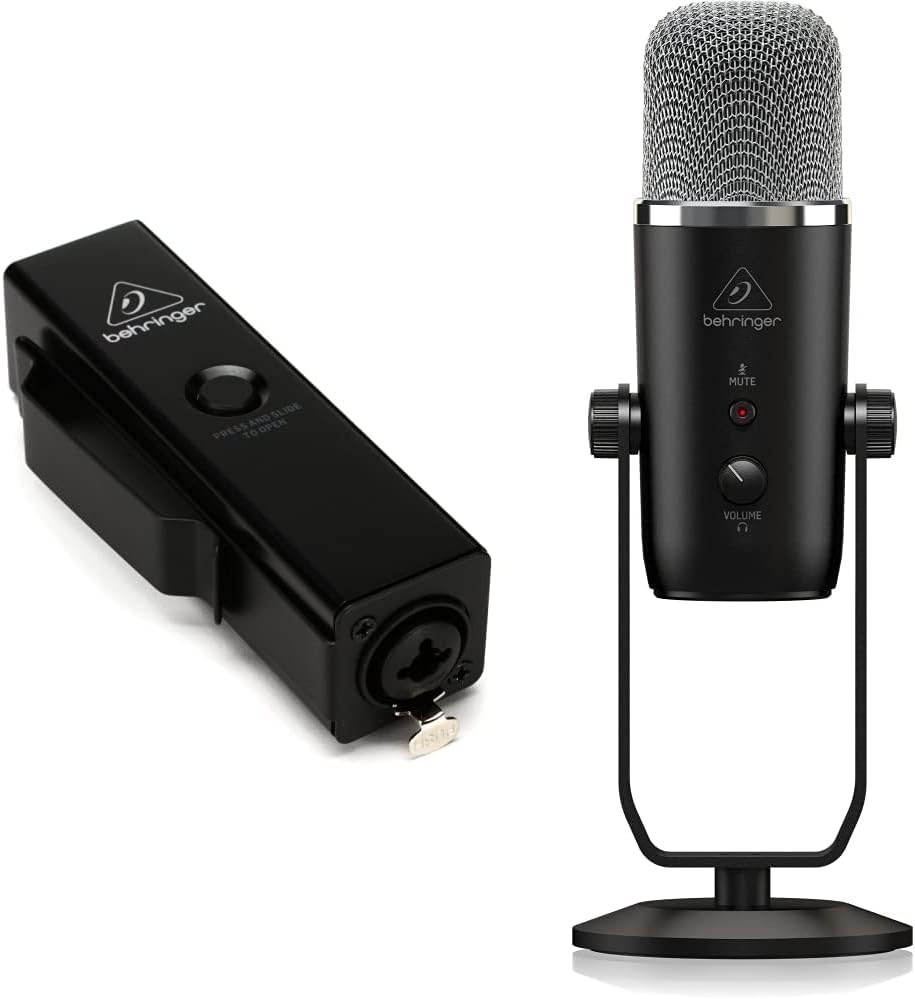 Behringer POWERPLAY P2 Ultra-Compact Personal in-Ear Monitor Amplifier Bigfoot All-in-One USB Studio Condenser Microphone