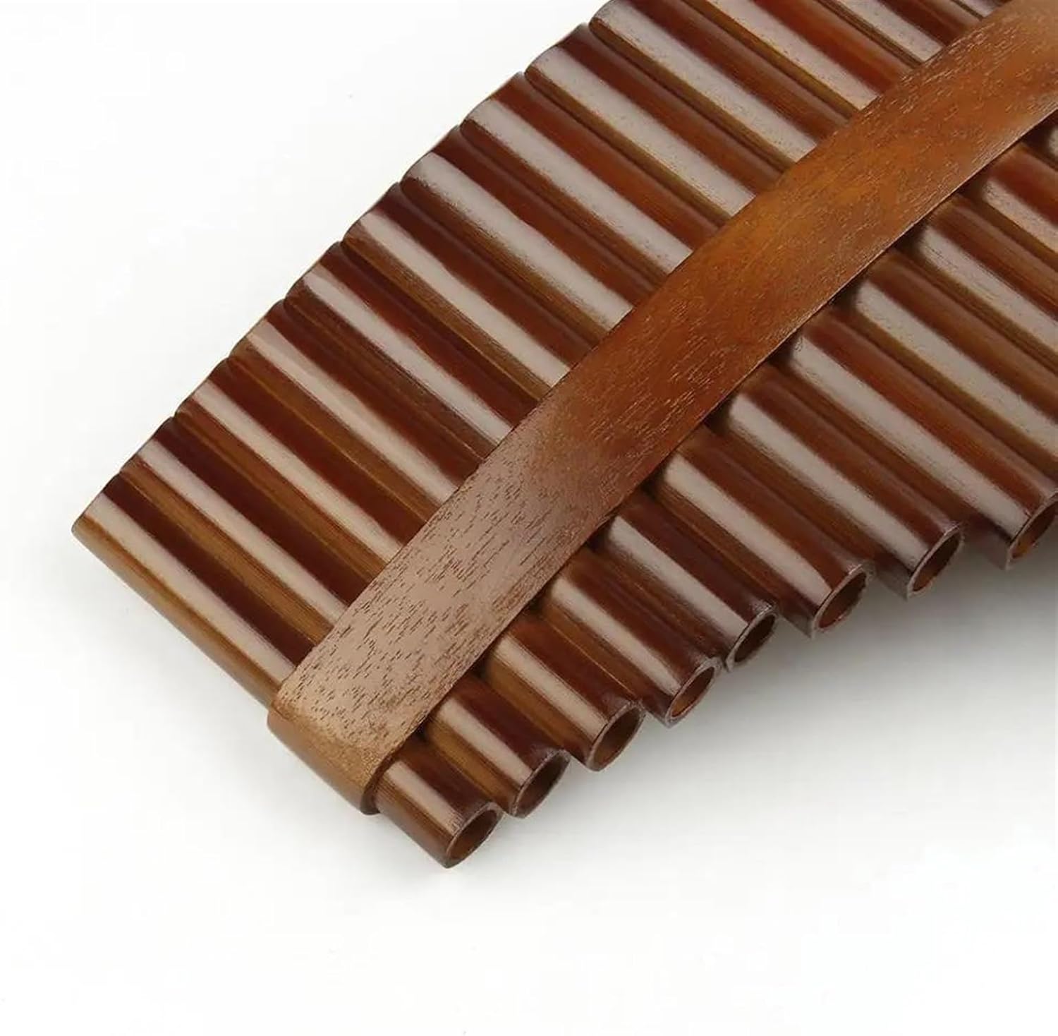 Brown F Key Pan Flute 18 Pipes Pan Pipes Woodwind Instrument Chinese Traditional Musical Instrument (Color : Left-hand)