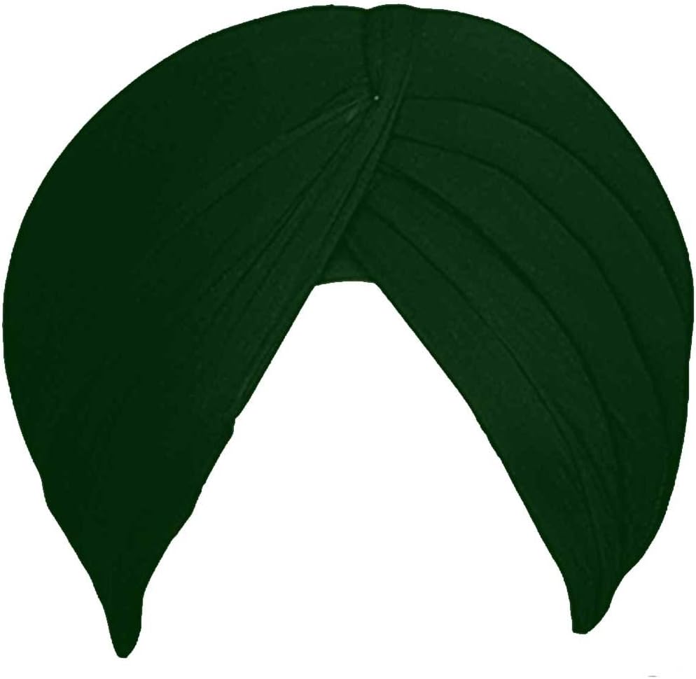 Samyuktha British Racing Green Color Sikh Cotton Turban for Men|8 MTS Punjabi Pagri (Stitched Full Voile) - Punjabi Pagri Cloth