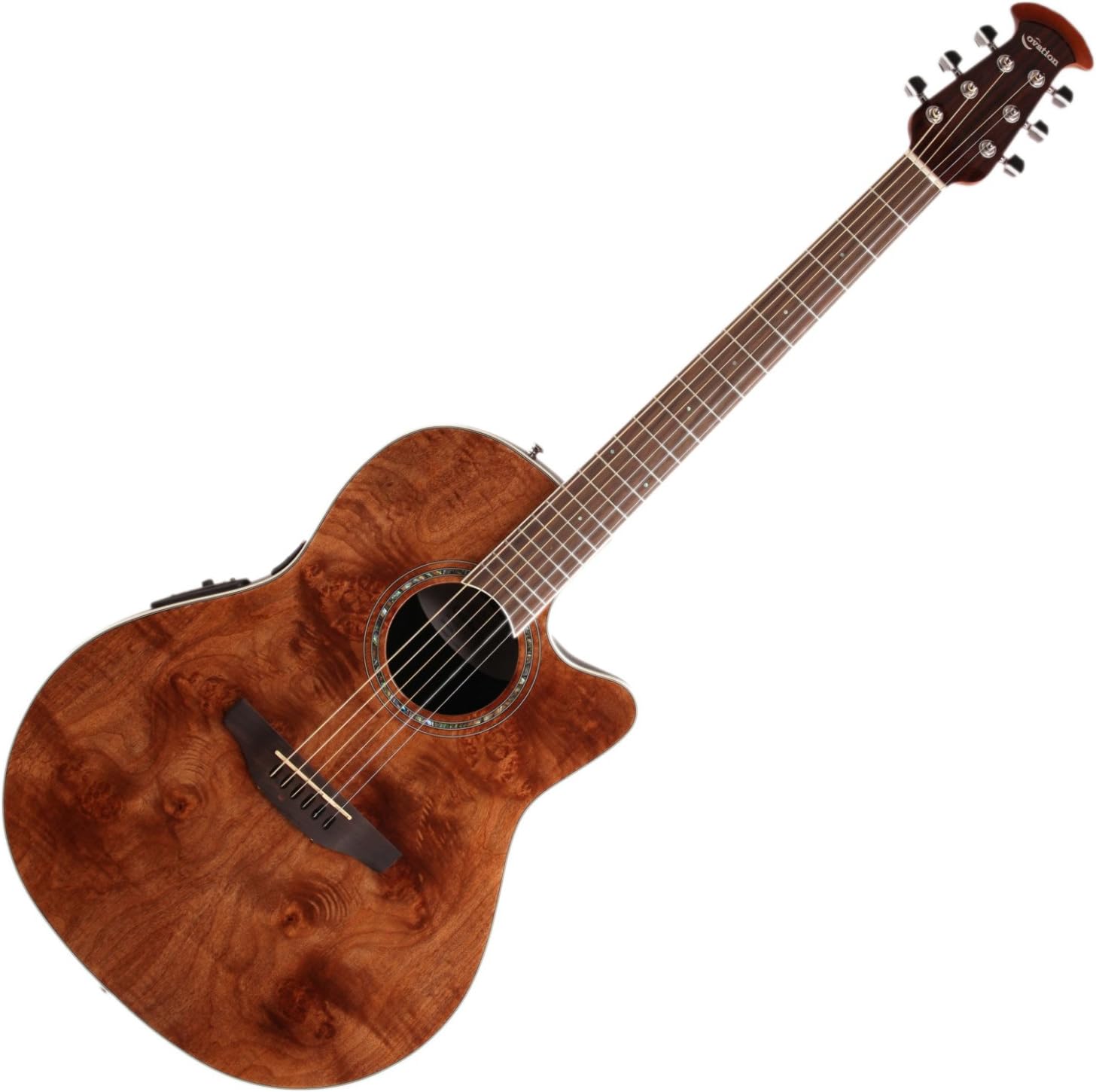Ovation Celebrity Standard Exotic Mid-Depth Acoustic-Electric Guitar, Nutmeg Burled Maple (CS24P-NBM)