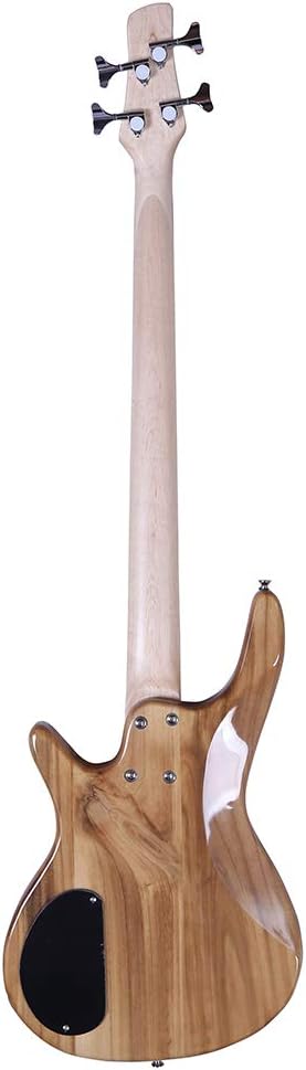 GLARRY Electric Bass Guitar Full Size 4 String Exquisite Stylish Bass with Power Line and Wrench Tool (Burlywood Color)