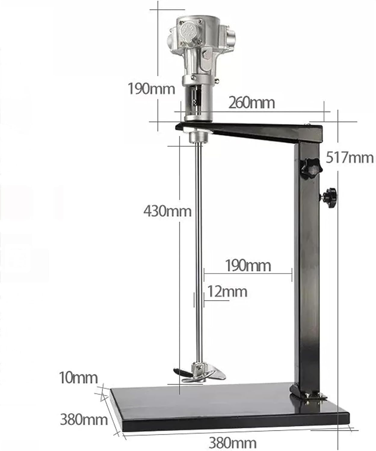 Pneumatic Paint Mixer Machine, 5 Gallon Air Agitator, Ink Coating Mixing Tool With Height Adjustable Stand, For Viscous Liquid Dye Blender