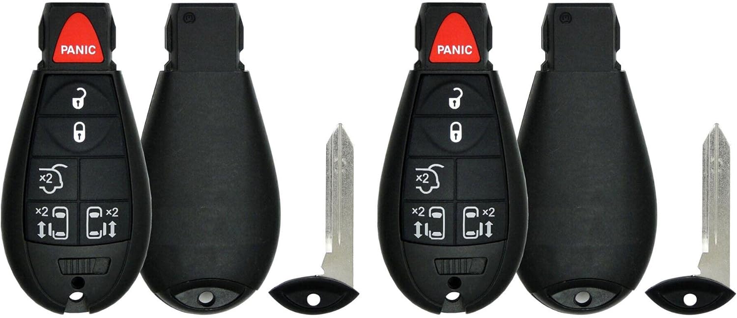 Lot 2X New Replacement Proximity Keyless Entry Remote Key Fob Fobik Compatible with & Fit for Dodge Chrysler