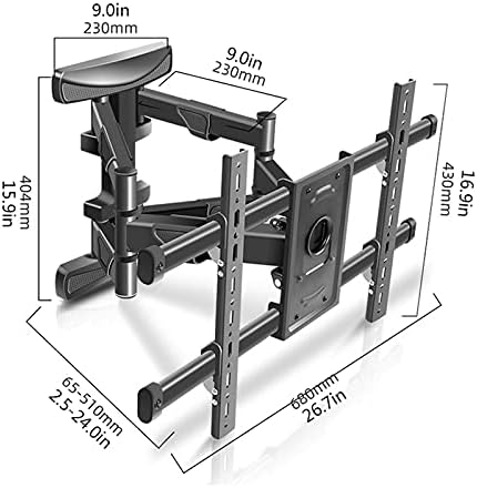 TV Wall BracketTV Mount Full Motion Swivels Extension Tilt Rotation for Most 37-80 Inch TVs, Adjustable TV Wall Mount Bracket with Max 600x400mm Up to 1270 Lbs TV Bracket
