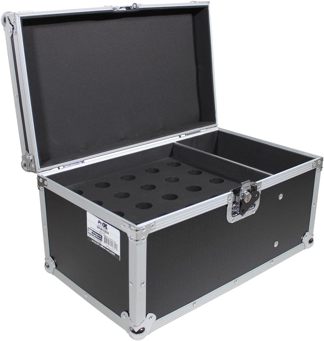 ProX XS-MIC20S ATA Flight Case for (20) Wireless Wired Microphones with Additional Storage