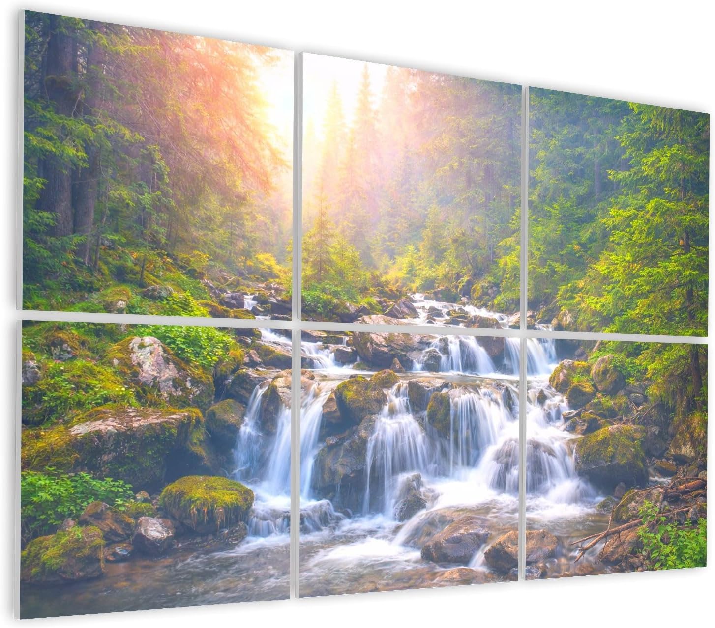 6 Pack Art Acoustic Panels Self Adhesive Prut River Wild Forest Decorative Soundproof Wall Panels Sound Absorbing Panel 48