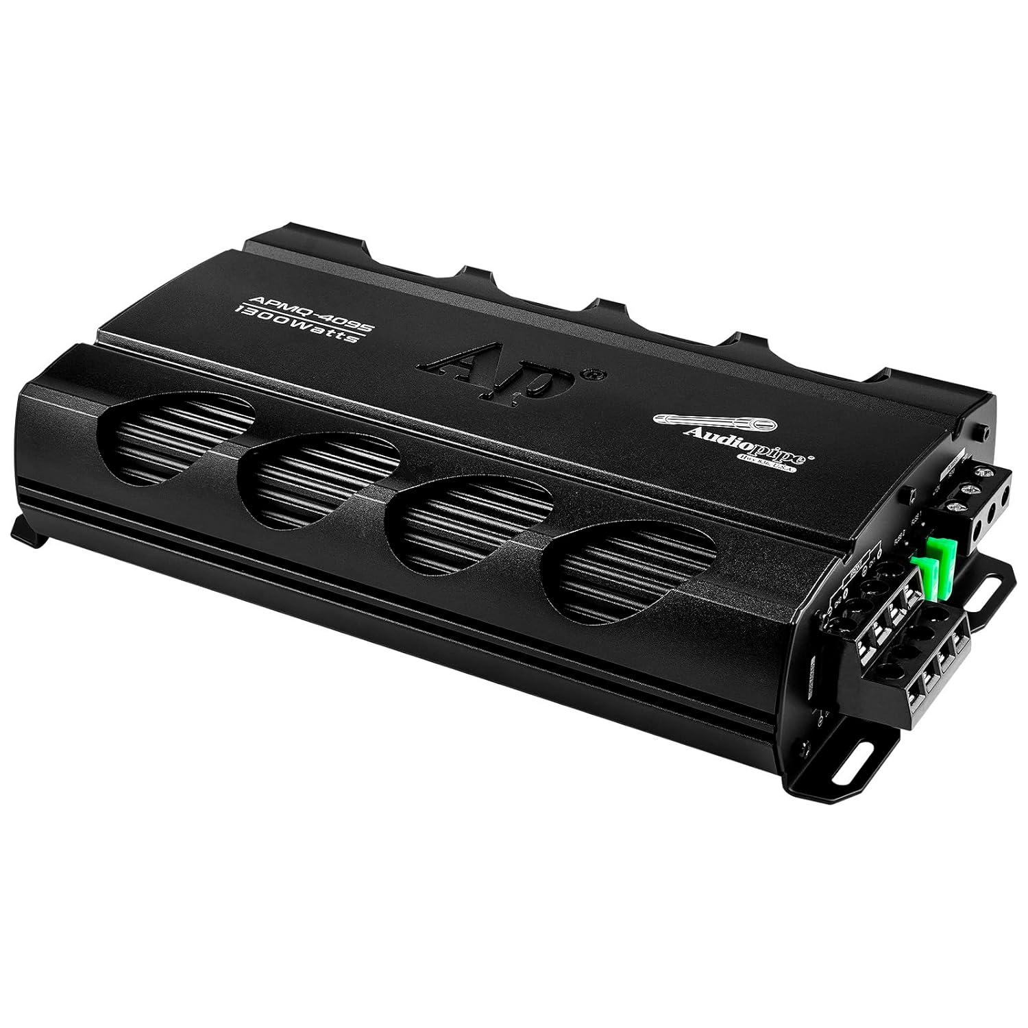 Audiopipe Mini Class AB Mosfet Power Amplifier (APMQ-4095), High Performance, 4 Channel, 1300W, Compact Design, MOSFET Circuitry, Low-Pass/High-Pass Filter, Reliable Protection, Remote Bass Knob