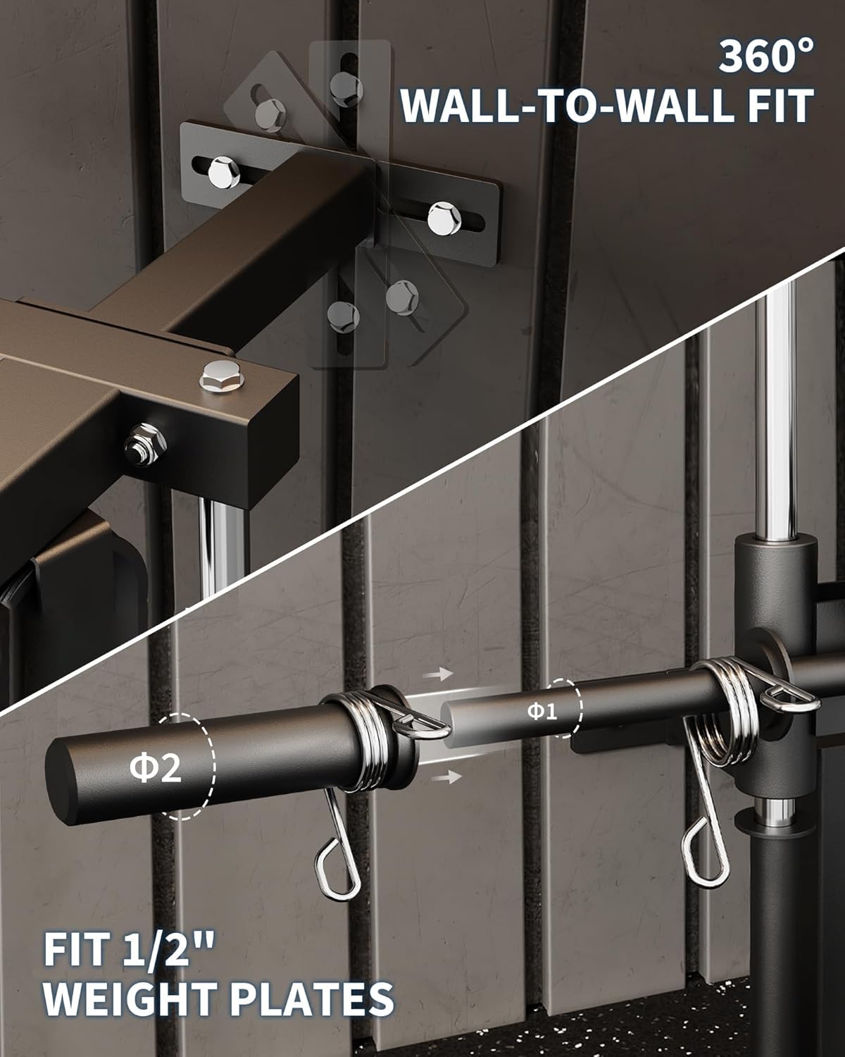 GarveeLife Wall Mount Cable Machine, LAT Pulldown Machines with 19 Positions Dual Pulley System, Cable Crossover Machine with Adjustable Footplate, Weight Workout Equipment Home Gym Station