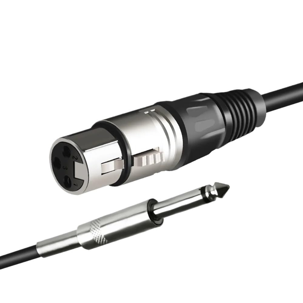 6.35/6.5mm Male to XLR Female Quarter inch to XLR Interconnect Microphone Cord Patch Cable 0.5m-10m(8m)