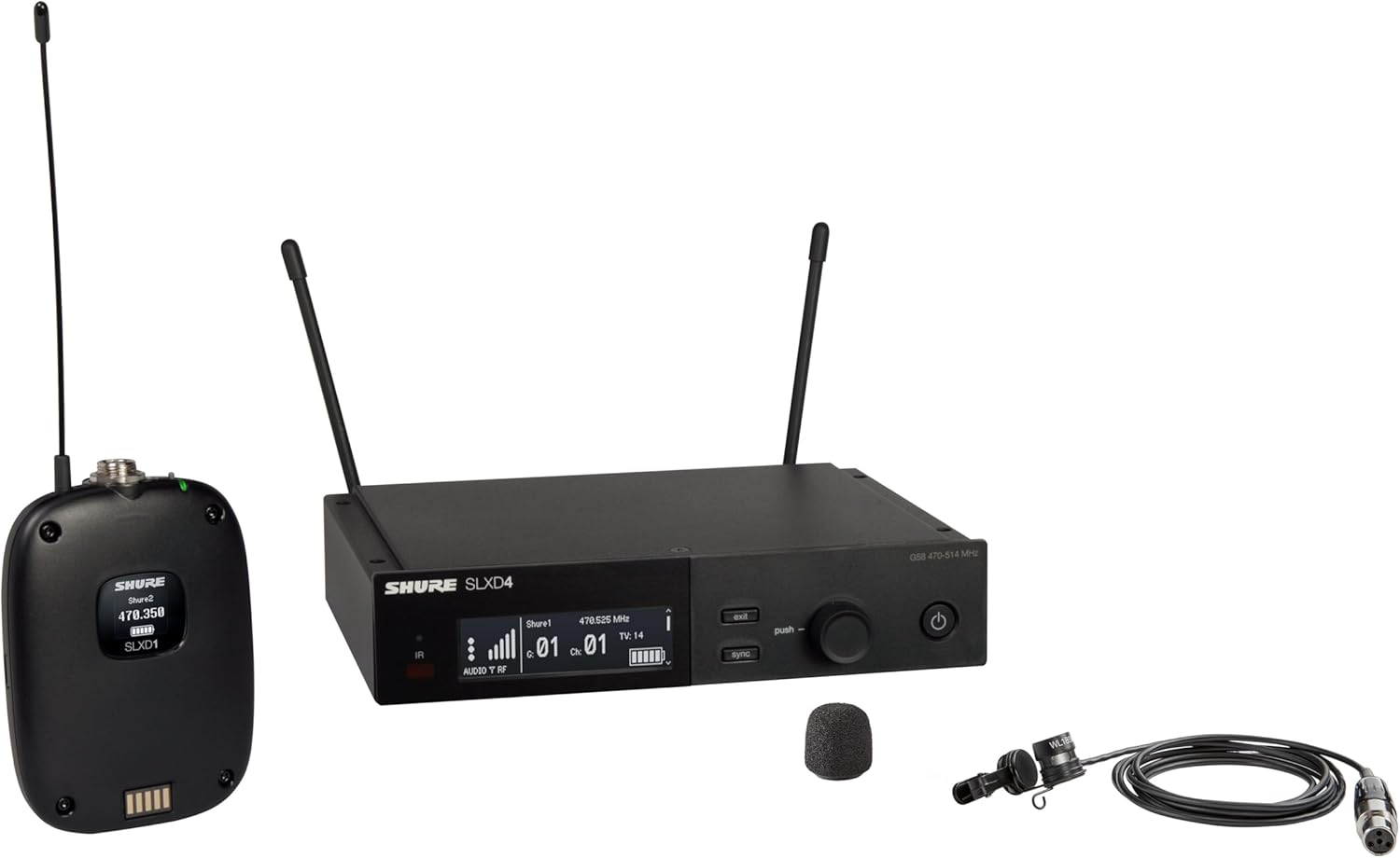 Shure SLXD124/85M Wireless Handheld and Lavalier Microphone Combo System - J52 Band
