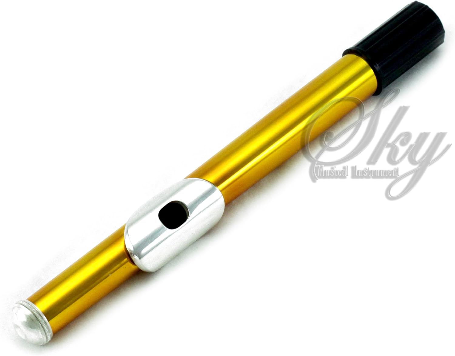 Sky C Flute with Lightweight Case, Cleaning Rod, Cloth, Joint Grease and Screw Driver - Yellow/Silver Closed Hole