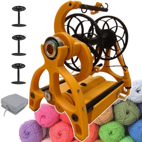 Smart Electric Spinning Wheel - 120g Yarn Spinner Machine with Foot Switch, 3 Spools, 12V Drum Carder, Adjustable Speed & Forward/Reverse Switch for Easy Yarn Crafting