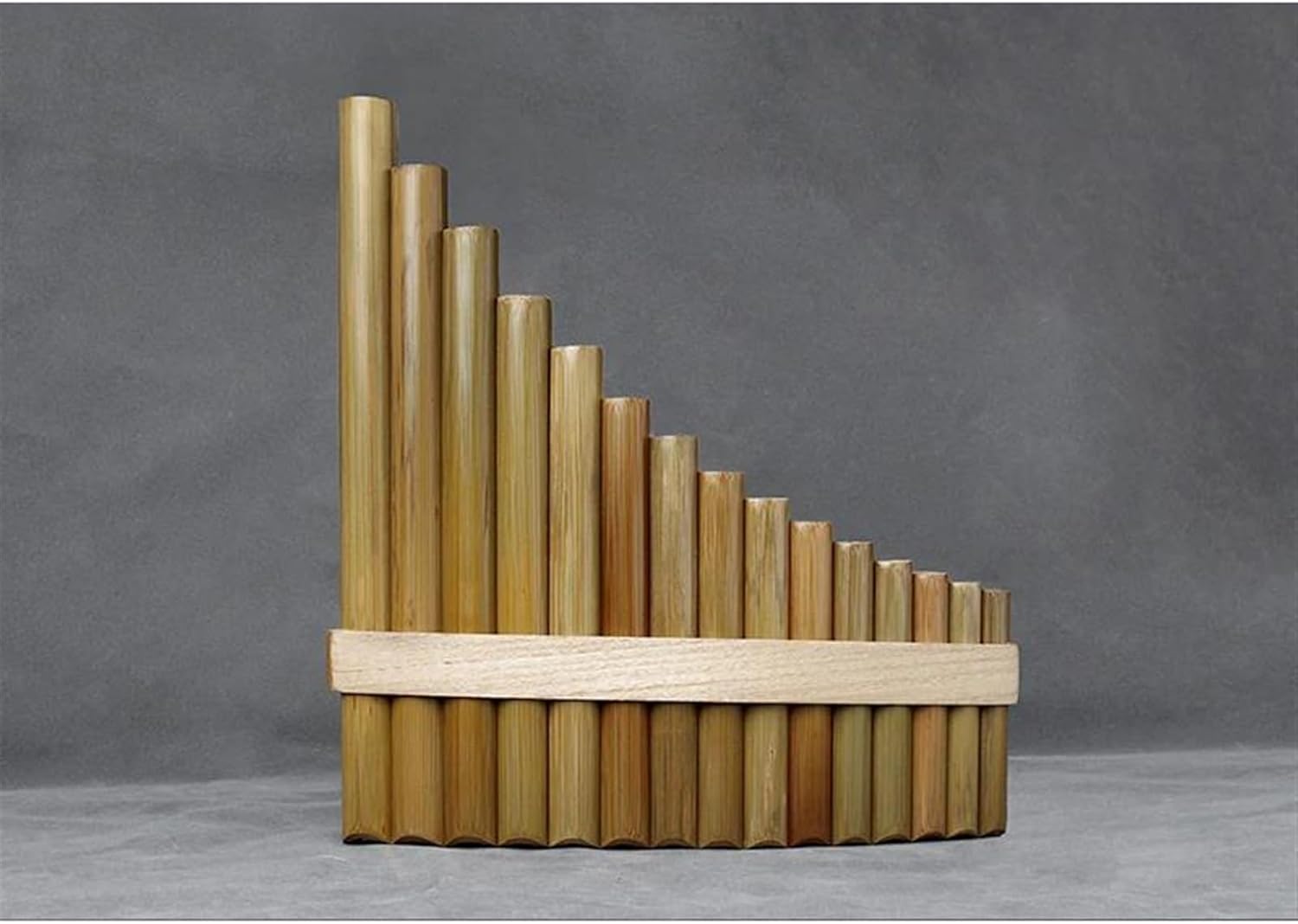 Handmade Pan Flute For Folk Musical Instruments Original Color Pan Woodwind Instrument 15 Pipes (Color : Left)