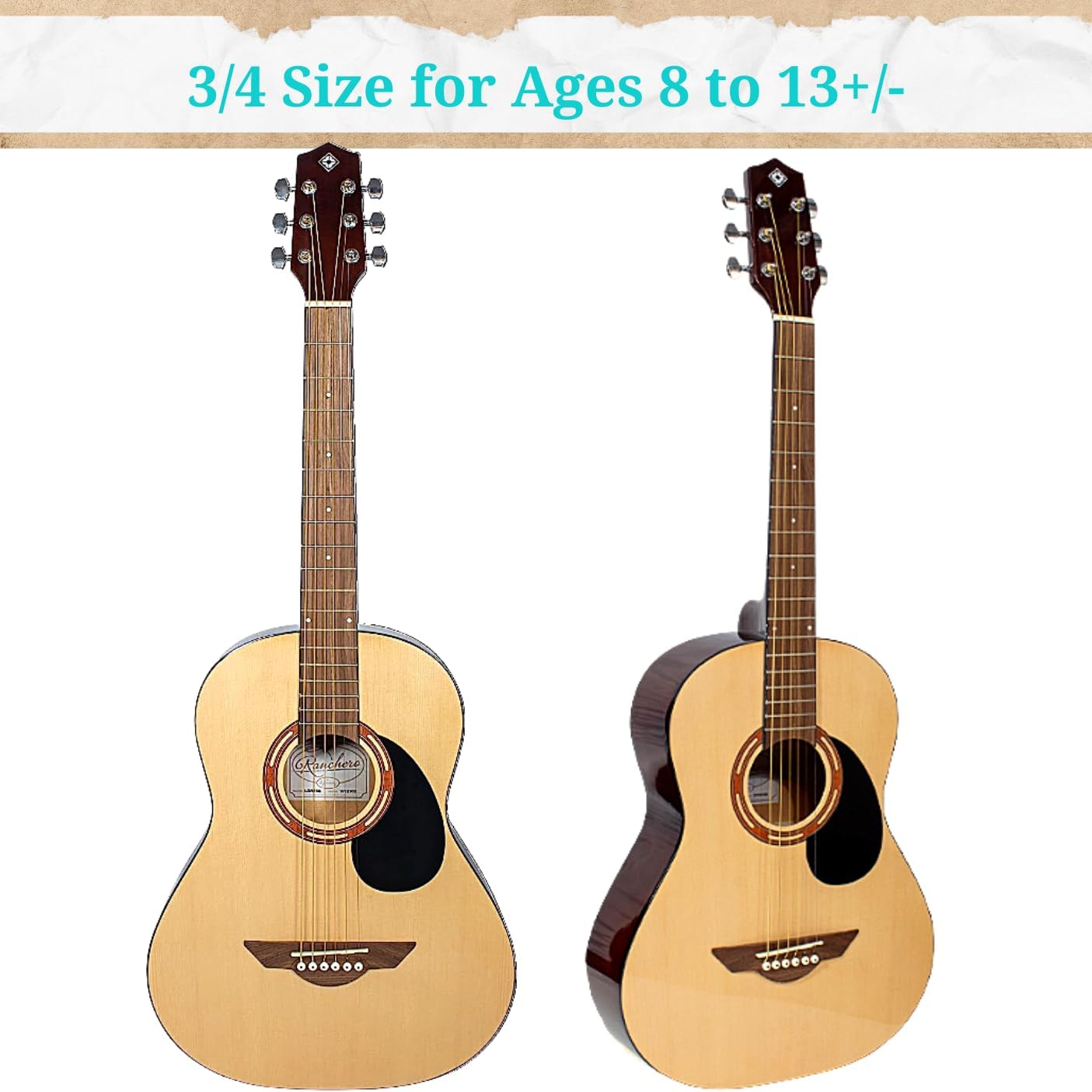 H. Jimenez 6 String Acoustic Guitar, Right, Tan (LGR75S)