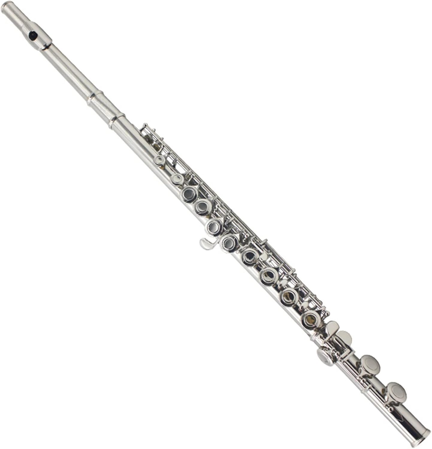 TSTS Flutes Musical Instrument Left-Handed 16-Hole C Key Flute Closed Holes Nickel-Plated Backhand Professional Flute Woodwind Musical Instrument