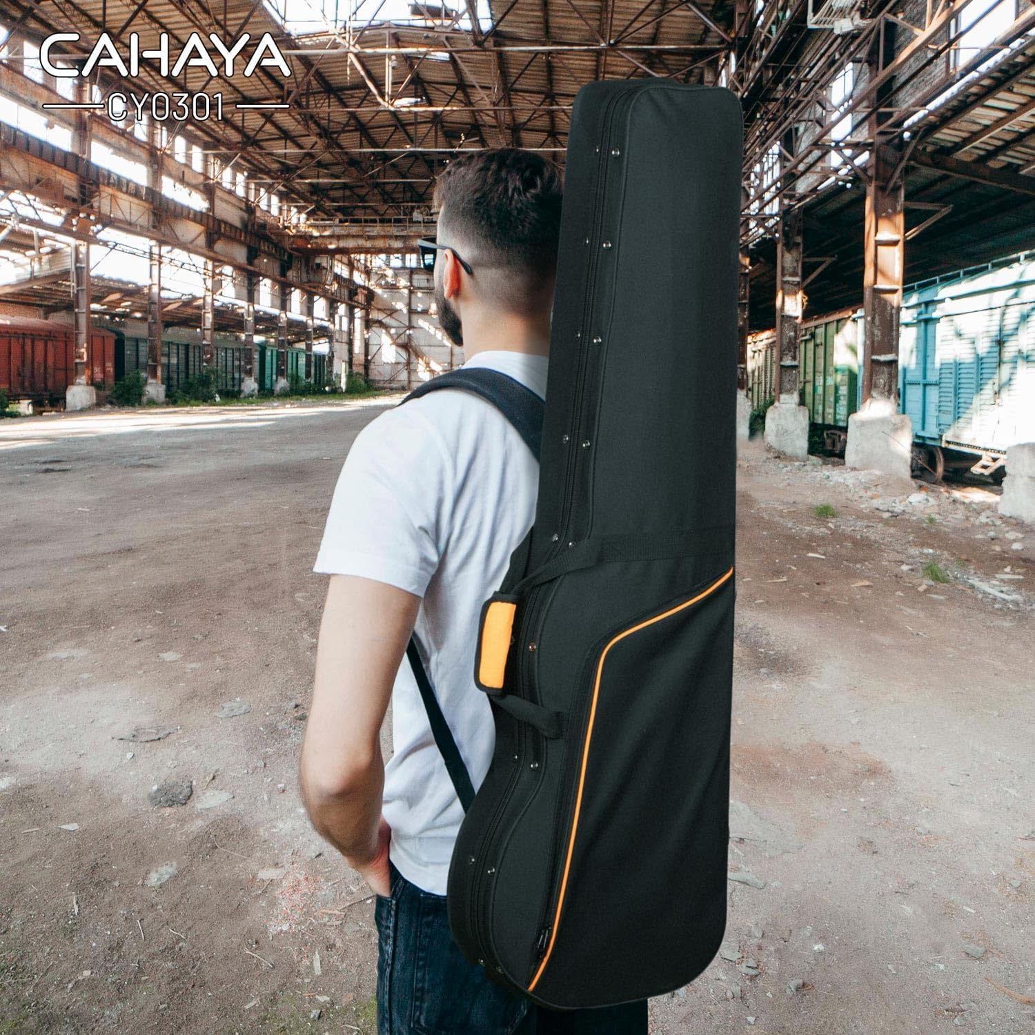 CAHAYA Hardshell Guitar Case Only Fits P Bass Guitar Case Precision Bass 0.98inch Thick Padding Bass Guitar Case with Adjustable Shoulder Straps CY0301