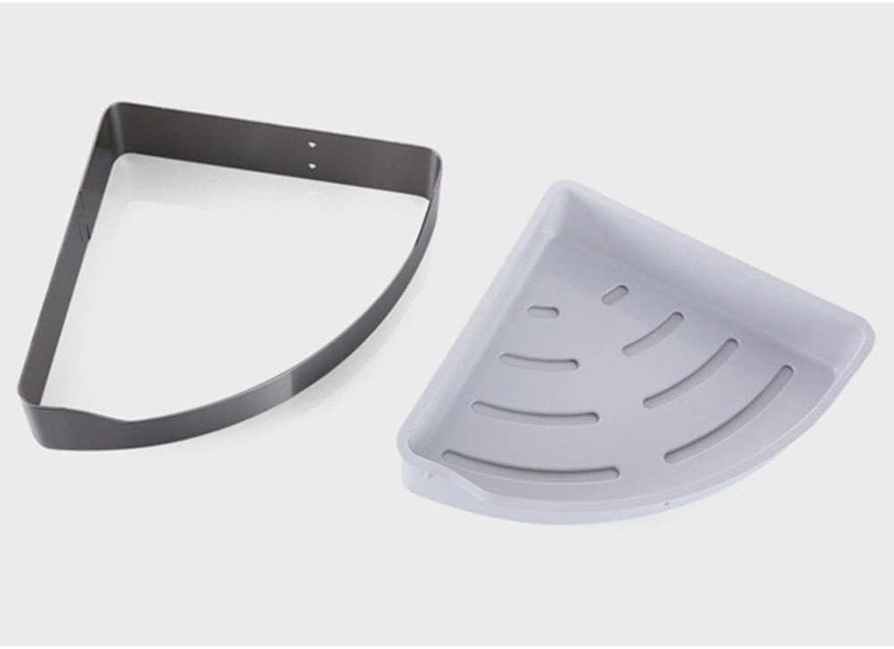 Stainless Steel Corner Shower Caddy Bathroom Shelf with Drainage Wall Mount Triangle Organizer for Cosmetics and Shampoo Two Tier Black Spice Rack for Kitchen and Bath Accessories.