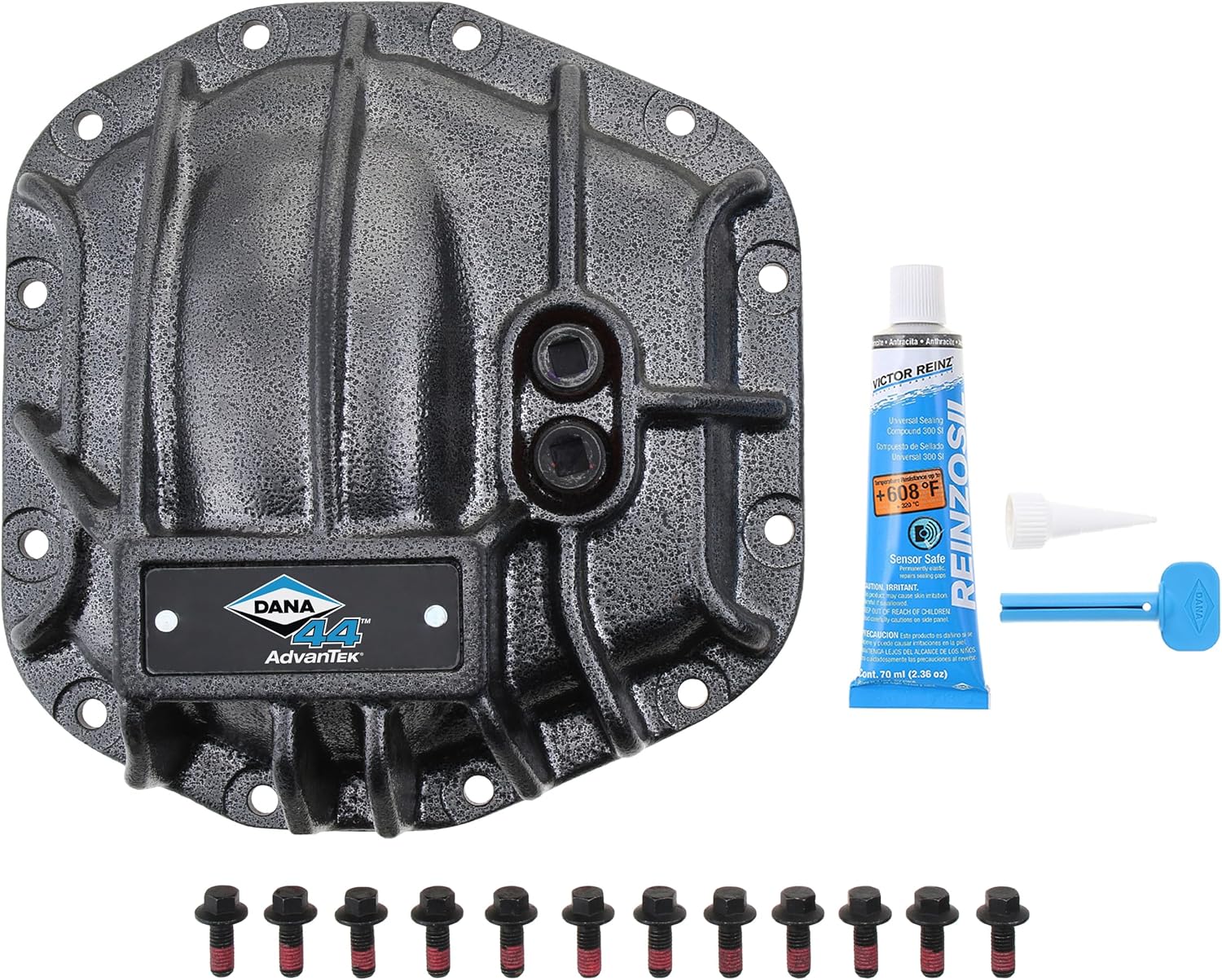 Spicer 10040651 Nodular Iron Rear Dana 44 and AdvanTEK Differential Cover Compatible with Select Wrangler JL - Gray