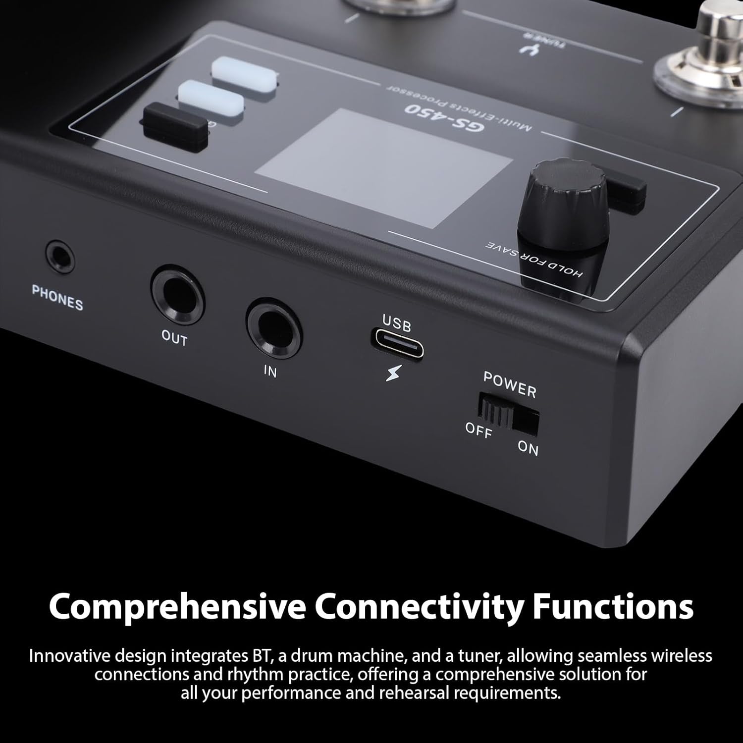 SUNGOOYUE Guitar Effects Pedal, Multi Effects Processor with 100 presets BT Drum Machine Tuner for Wireless Practice and Rhythm Practice
