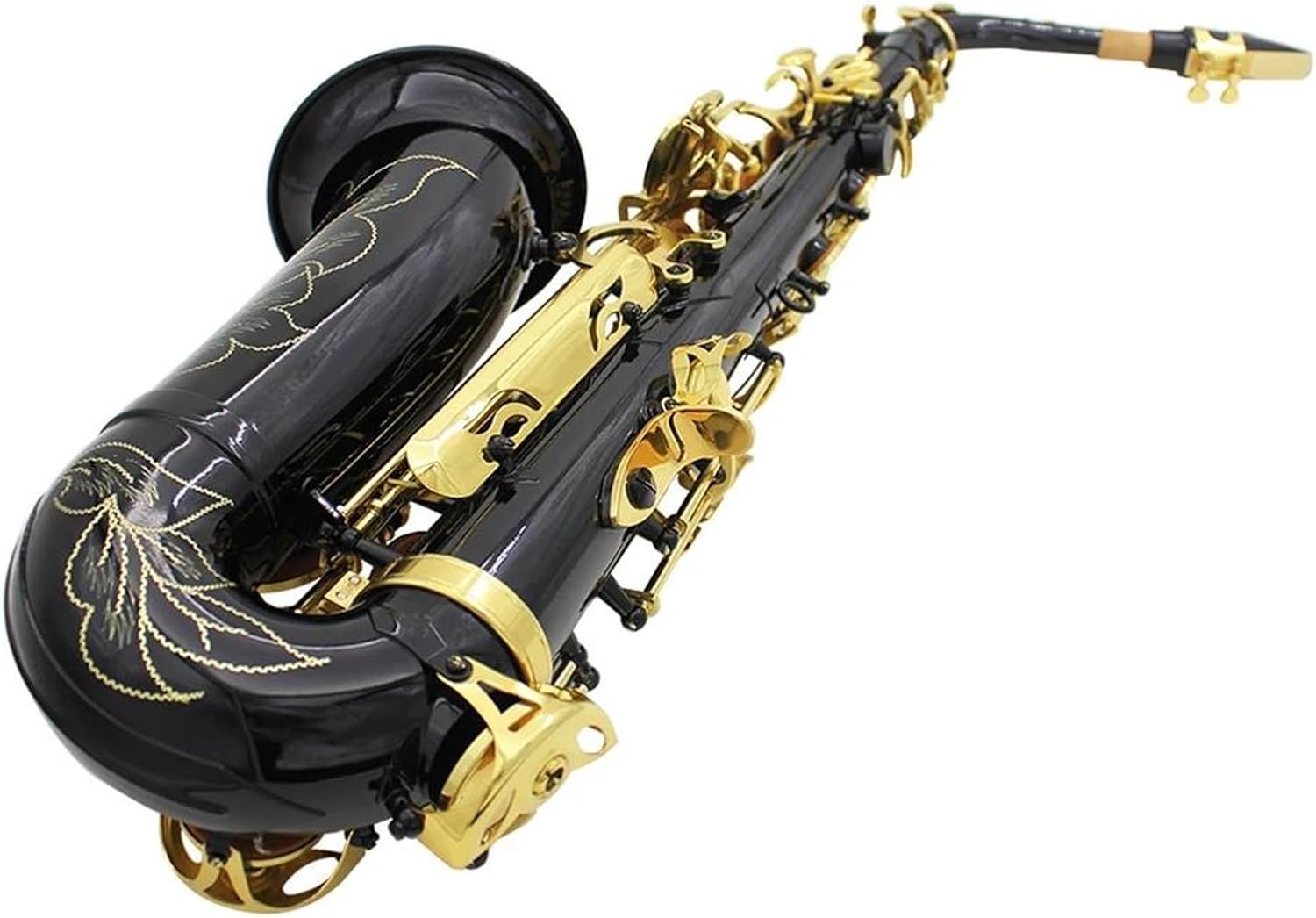 Brass Engraved Eb E-Flat Alto Saxophone Sax Buttons Wind Instrument With Case Gloves Cloth Belt Brush