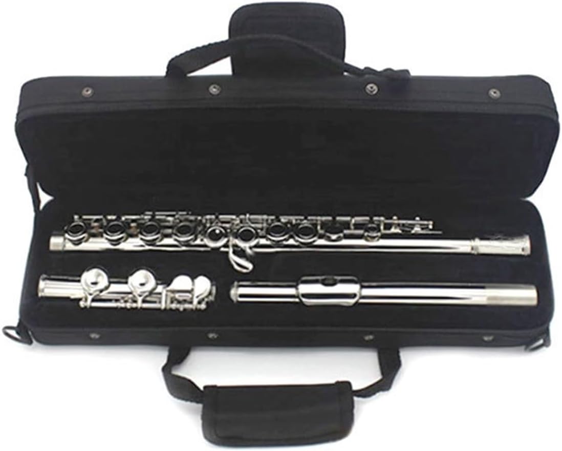 16 E Key C Nickel Plated Flute Open And Close Dual Purpose Silver Instrument Beginner(2)