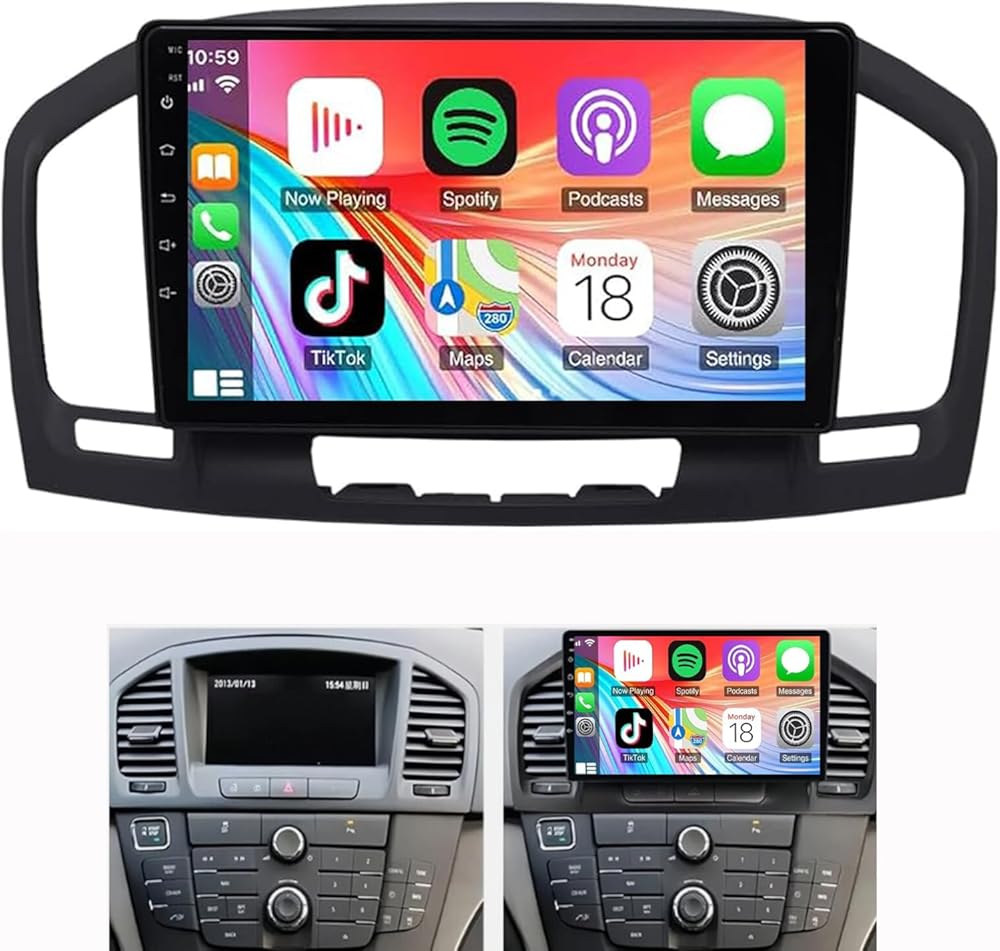 PHEZEN 4G+64G Car Radio for Buick Regal 2009 2010 2011 2012 2013 with with Carplay Android Auto, 9 Inch Touch Screen Stereo for Buick Regal WiFi GPS Navigation Bluetooth AHD Backup Camera