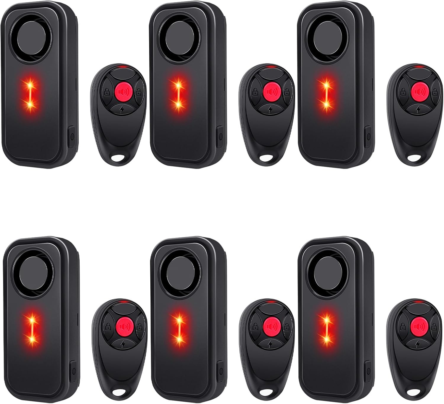 Car Alarm System,113dB Security Alarm with Motion Sensor,Anti-Theft Vehicle Alarm, Red LED Light,IP66 Waterproof,for Cars,Motorcycles,Trucks（6PK）