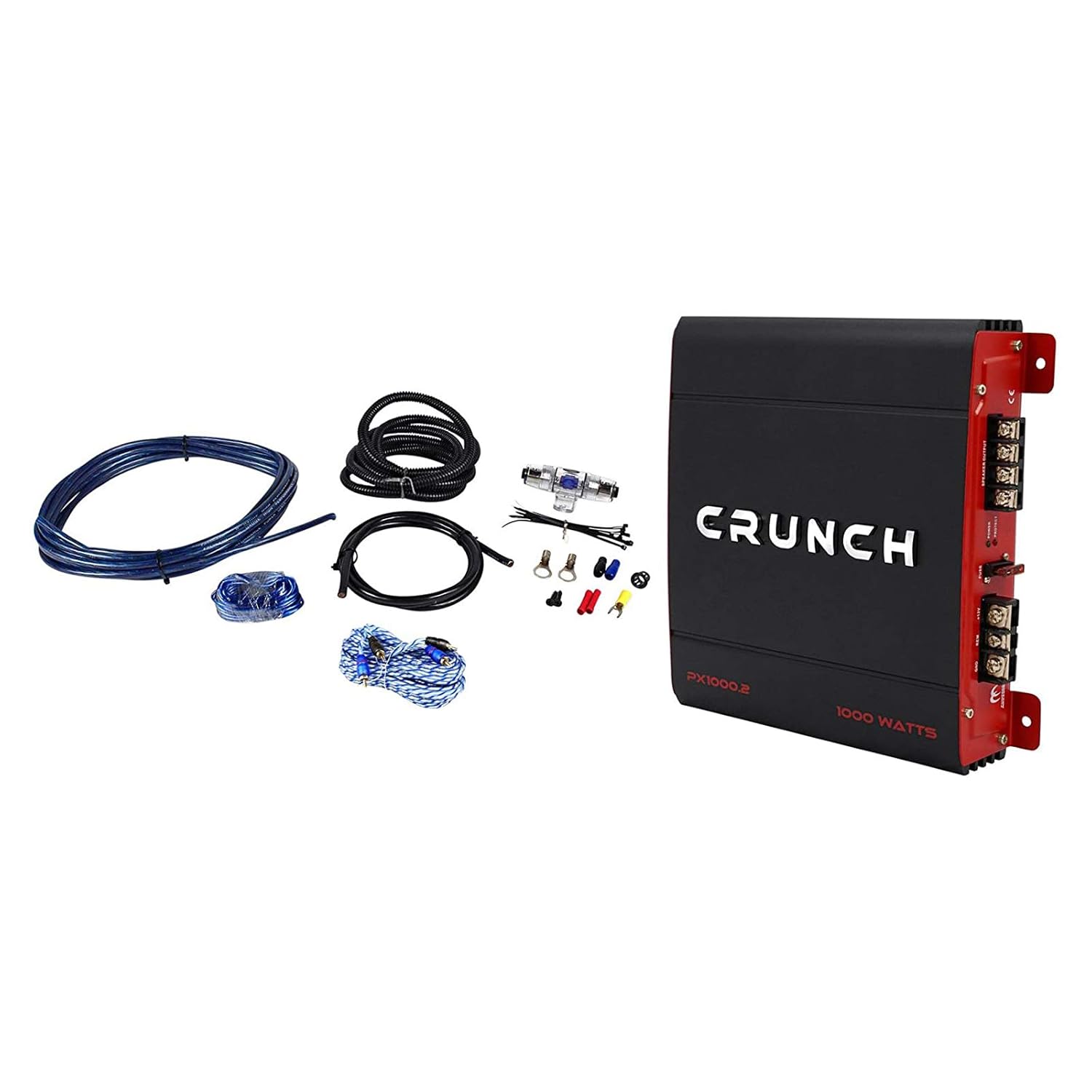 Crunch PX-1000.2 1000 Watt 2-Ch. Powerful Car Audio Amplifier+Amp Kit PX1000.2