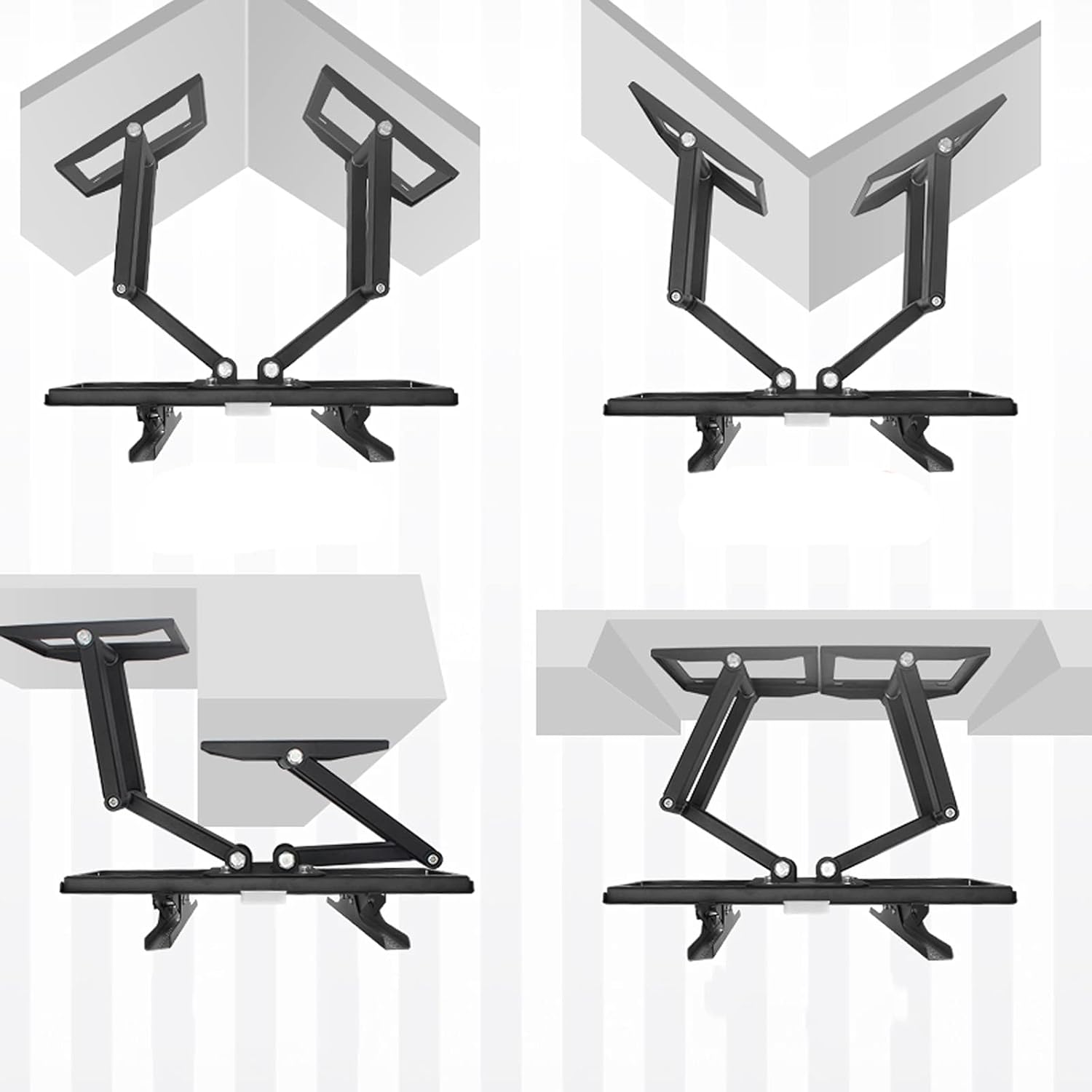 Universal Tv Stand Tv Stand Base Six-Arm Corner Tv Bracket Full Motion Wall Mount Extension Swivel Tilt Tv Bracket with Dual Base Fits Most 32 to 70 Inch Flat S,Yellow-L