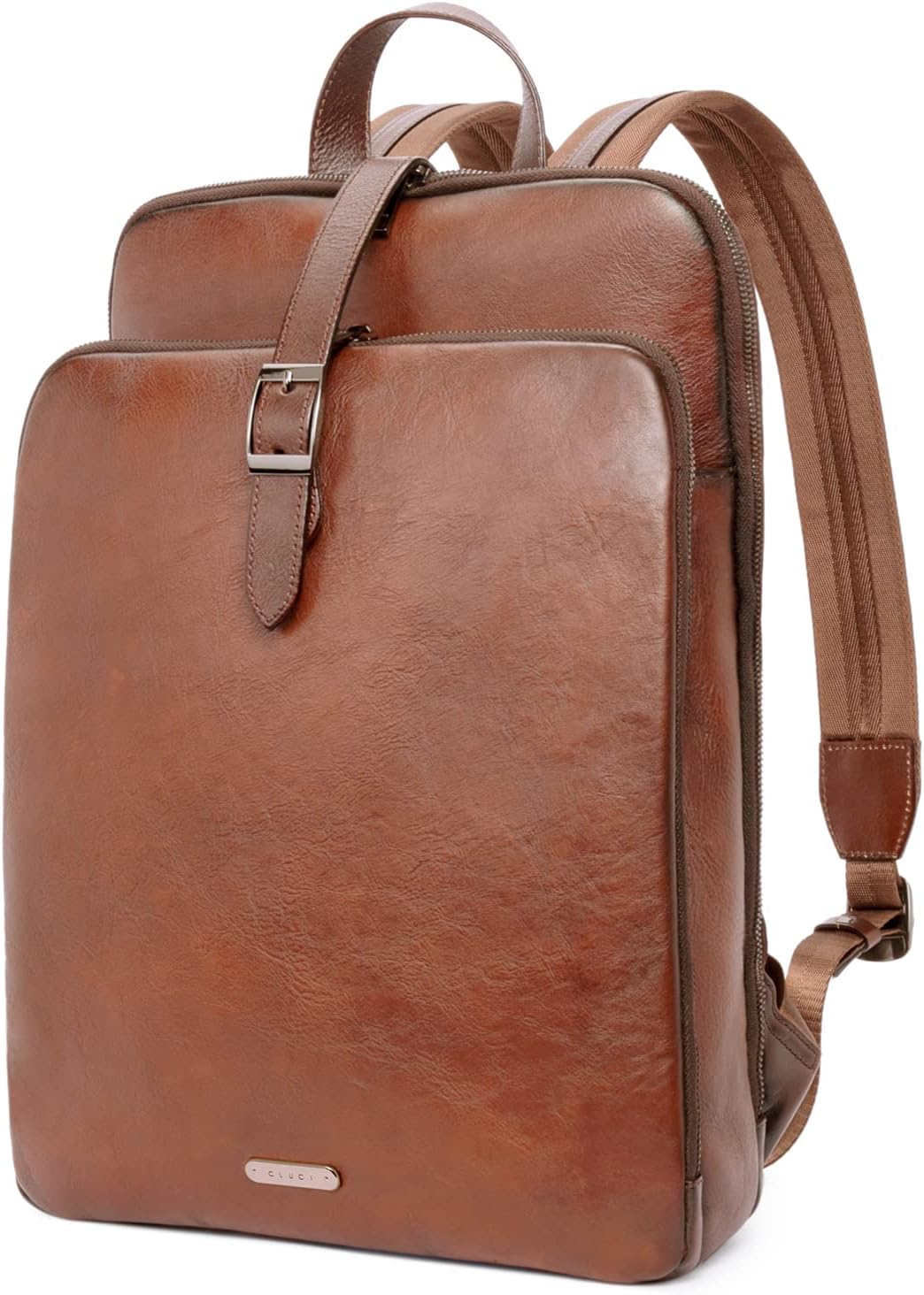 CLUCI Leather Backpack for Women 15.6 Inch Laptop Backpack Vegetable Tanned Full Grain Backpack Purse for Women Work Daypack