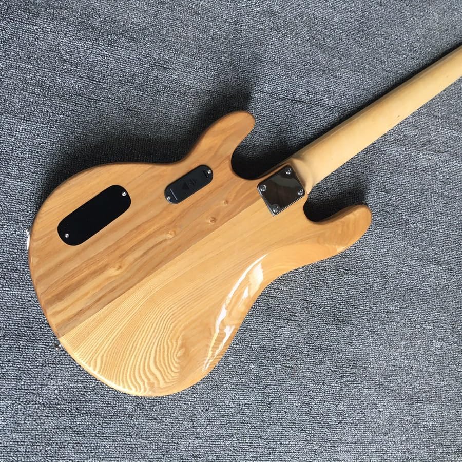 Custom Log Color Five-String Bass with Built-In Amplification Line and Real Photos - Ideal for Bassists Seeking a and High- Instrument for Professional Performance