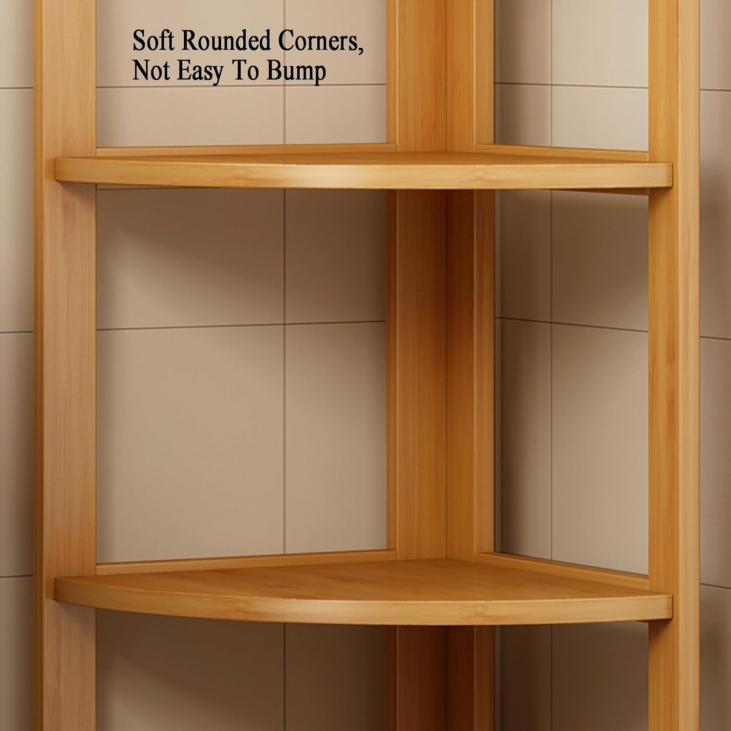 3/4/5/6 Tier Storage Rack, 3/4/5/6 Tier Corner Wooden Rack with Legs Storage Rack for Home Storage, Entryway, Living Room, Narrow Space, Pantry, Bathroom(Brown,3tier) (Brown 4tier)