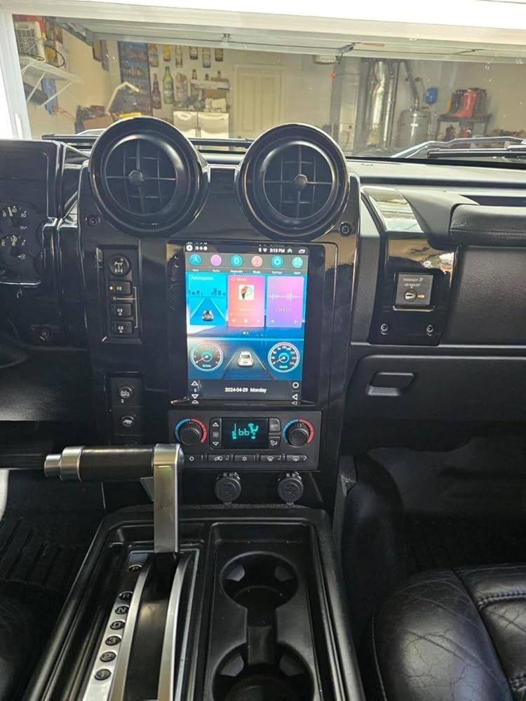 Car Stereo 2-Din Digital Media Receiver for Hummer H2 2002-2007, Car Audio Receivers with CarPlay Android Auto 9.7 Inch BT, FM Radio with AHD Backup Camera GPS Units 4+64G Radio 503