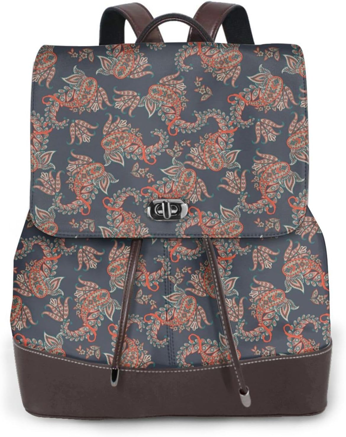 Paisley Floral for Womens Backpack Purse Microfiber PU Anti-theft Large Fashion Designer Travel Bag Ladies Shoulder Bags