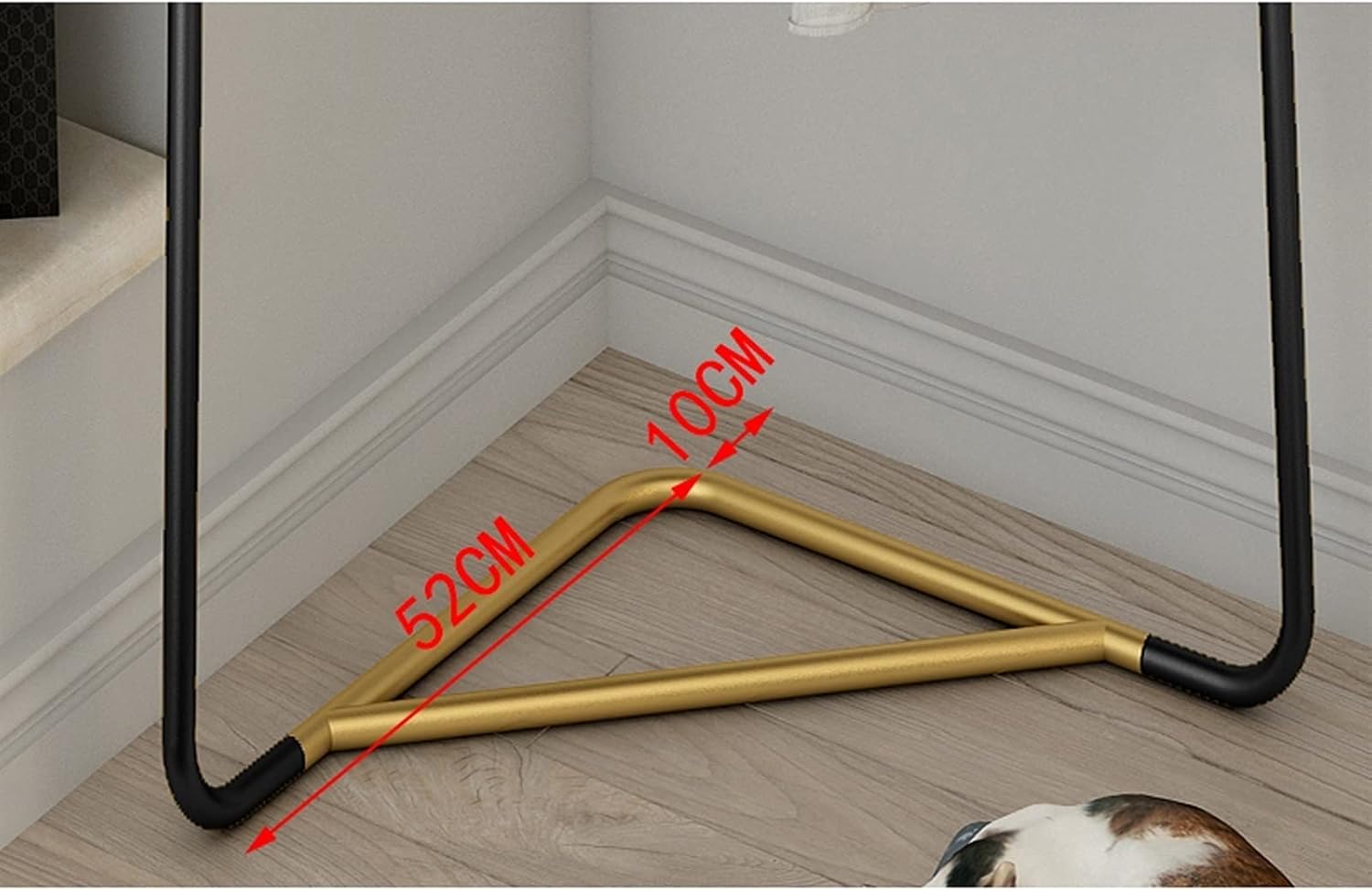 Corner Clothes Rail, 22mm Thicken Modern Clothes Rack Garment Display Stand for Bedroom Entryway Office (Black Gold