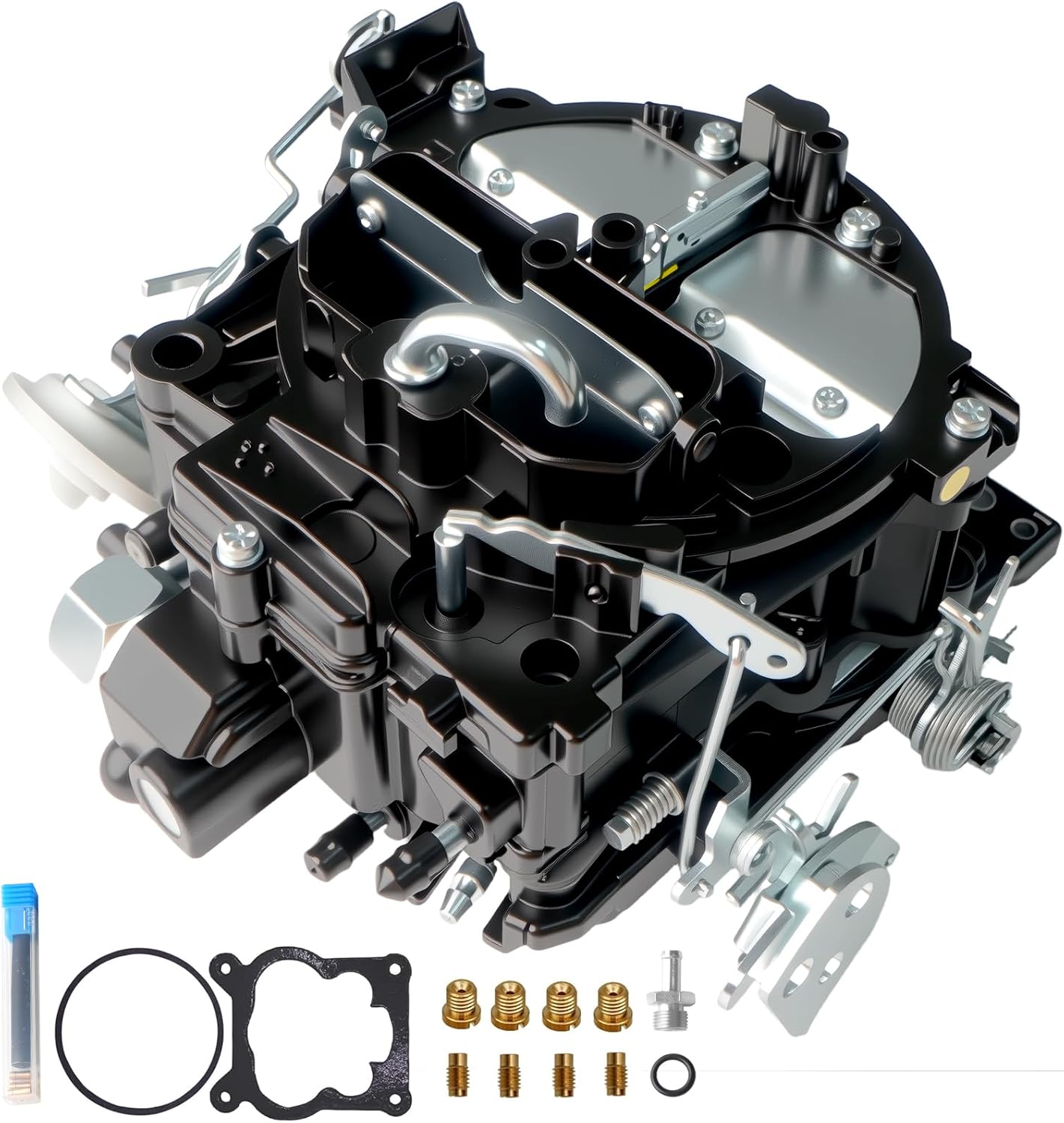 17080561 4 Barrel Marine Carburetor Compatible with Rochester Quadrajet Mercruiser 260 350 Engine, Replaces 17080561, 1347-6492A1, 1347-7362A1, 1347-8292A4, 1347-9662A4