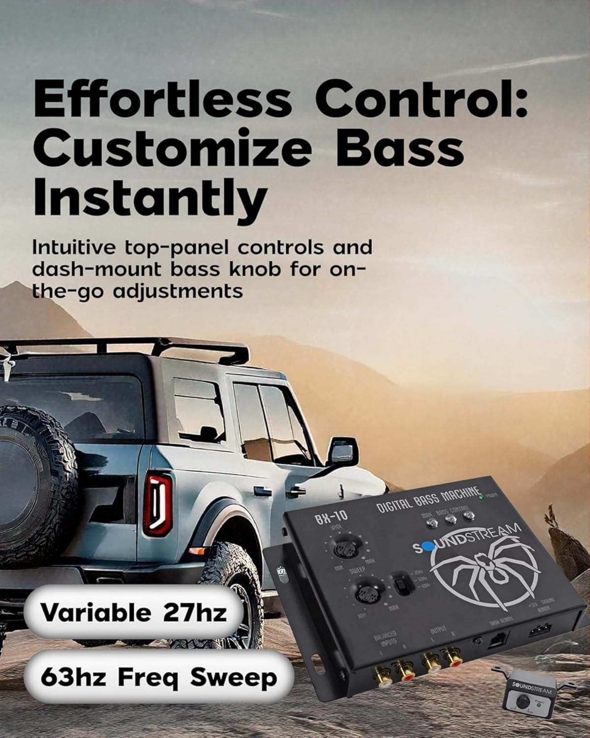 Soundstream BX-10 – Bass Enhancer Processor | Car Audio Bass Restoration Processor with Remote Control | Epicenter Alternative for Factory & Aftermarket Sound Systems | Subwoofer Bass Booster