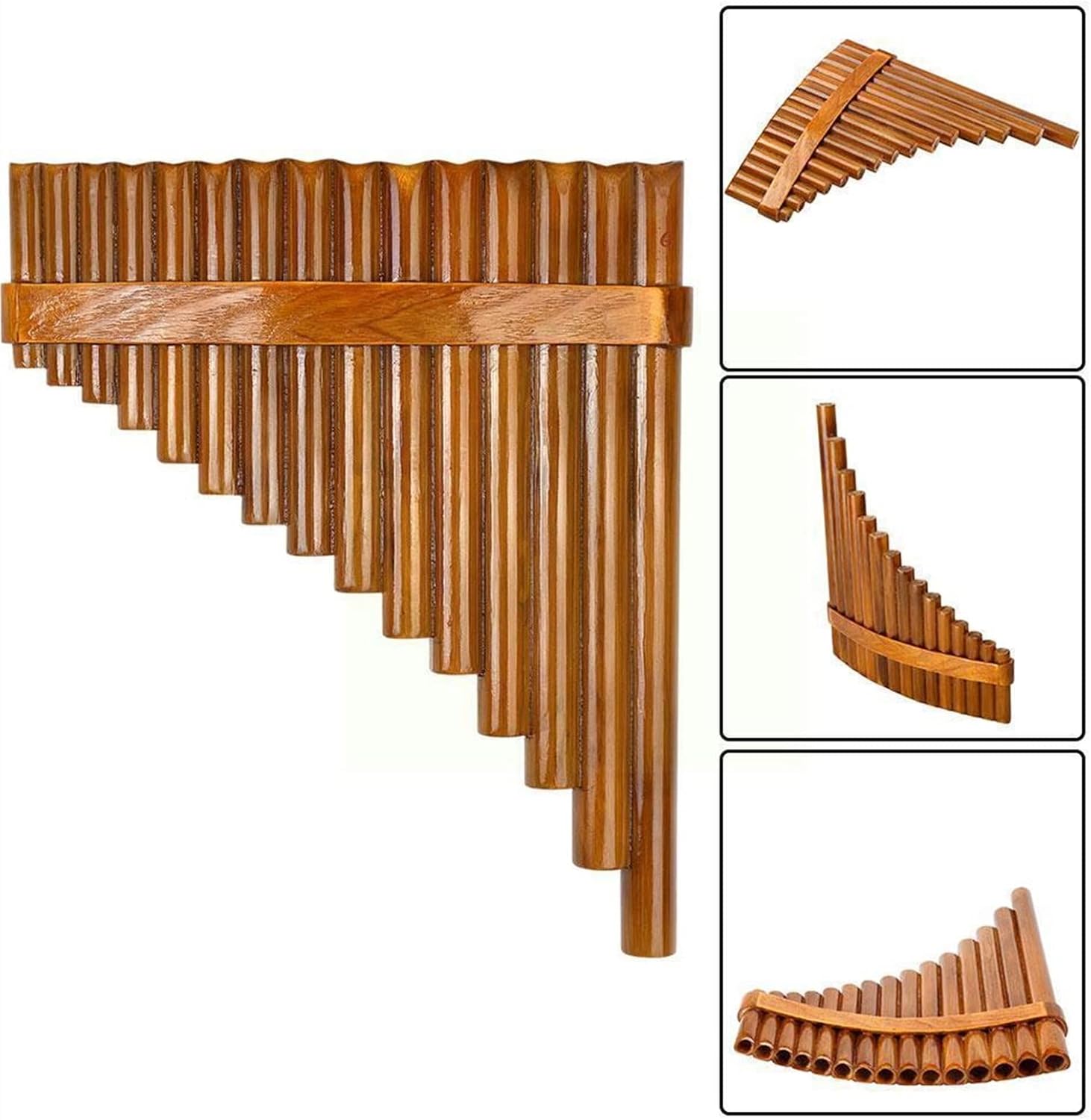 PanPipes Woodwind Instrument Right Left Hand Adjust Pan Flute C Key Pan Pipes Handmade (Color : B)