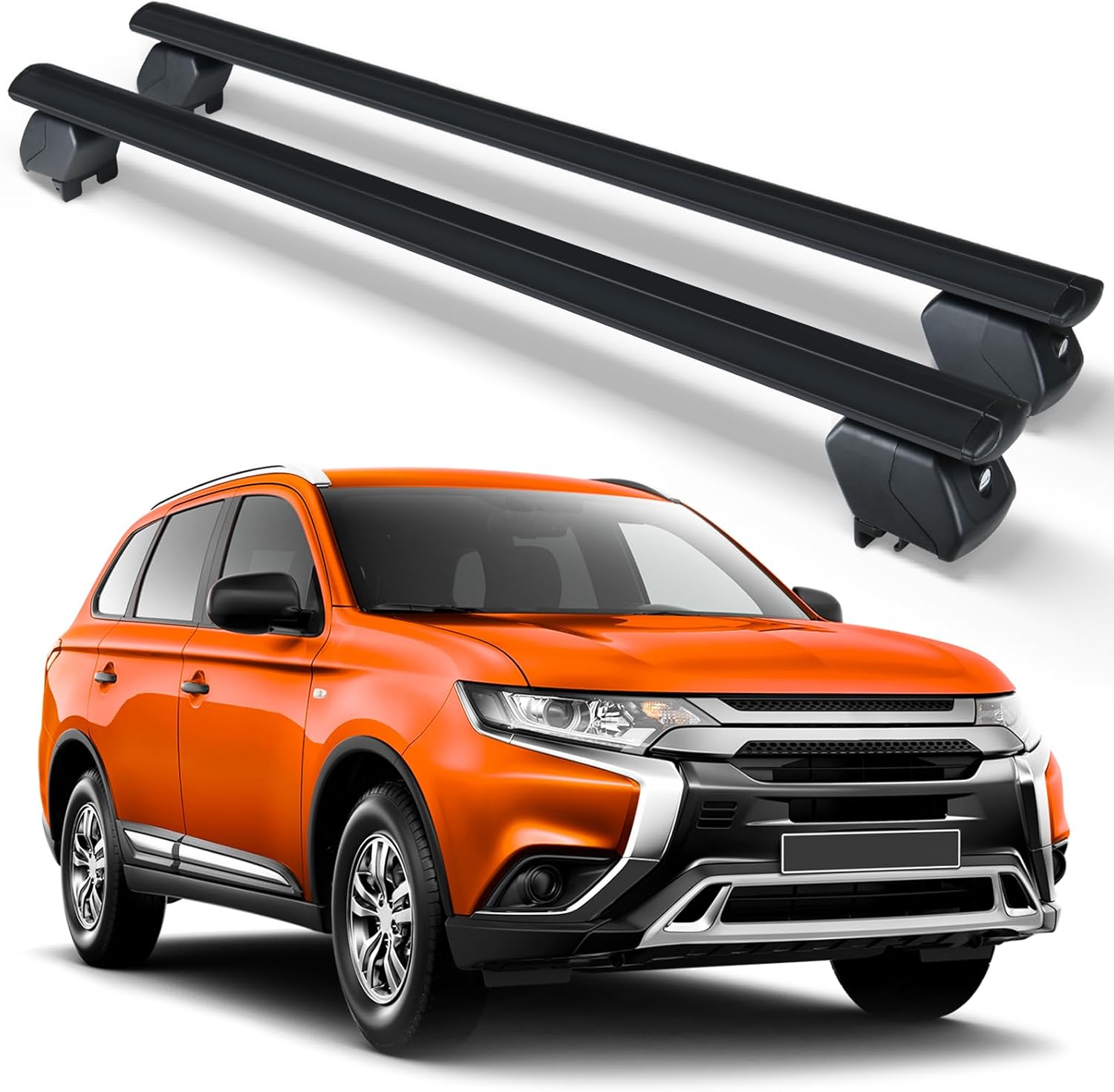 Heavy Duty 300 LBS Roof Rack Cross Bars Compatible with 2011-2025 Mitsubishi Outlander with Side Rails, Adjustable & Lockable Rooftop Crossbars Fit for Cars SUVs (Do not fit Outlander Sport)