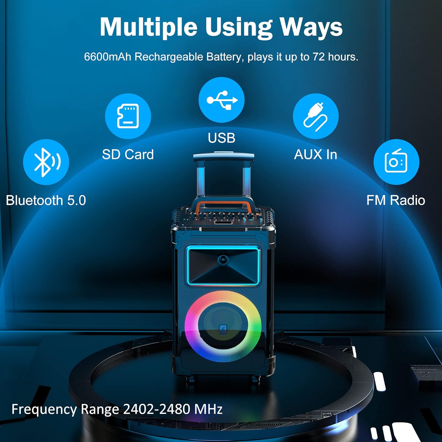 JYX Karaoke Machine with 2 Wireless Mics, 10