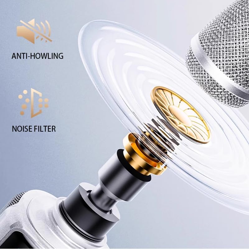 Professional Wireless Karaoke Microphone with Soundcard and Speaker,3 in 1 Bluetooth Karaoke Machine Featuring Surround Sound and Dynamic Pickup That Surpasses Ordinary Karaoke Microphones