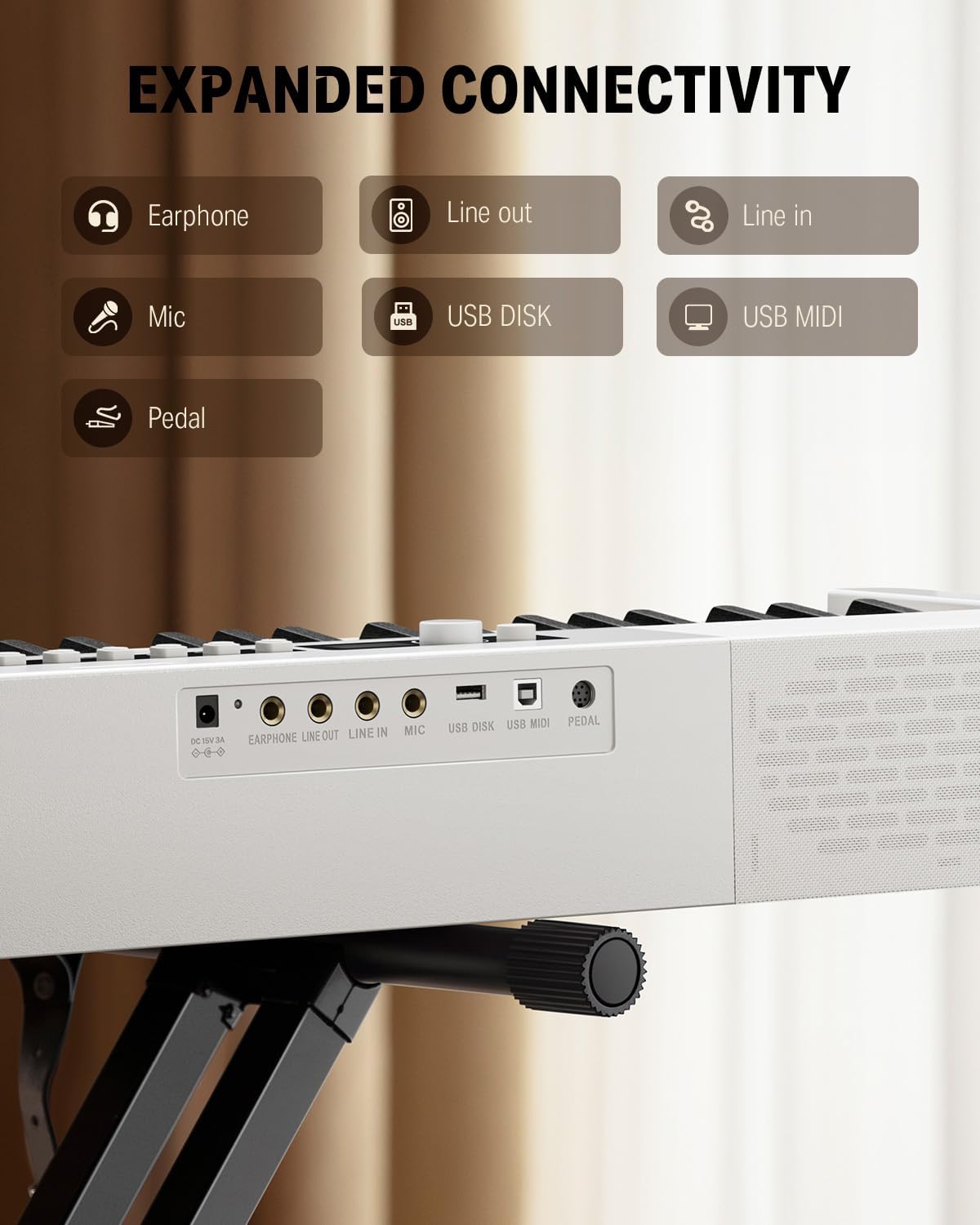 Donner DEP-20 Lite Beginner Digital Piano 88 Key Weighted Full Size Keyboard, Portable Electric Piano Set with Stand, Sustain Pedal, Keyboard Stickers for Beginners Adults, White