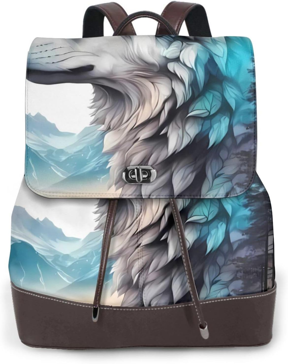 Animal Forest Wolves1 for Womens Backpack Purse Microfiber PU Anti-theft Large Fashion Designer Travel Bag Ladies Shoulder Bags