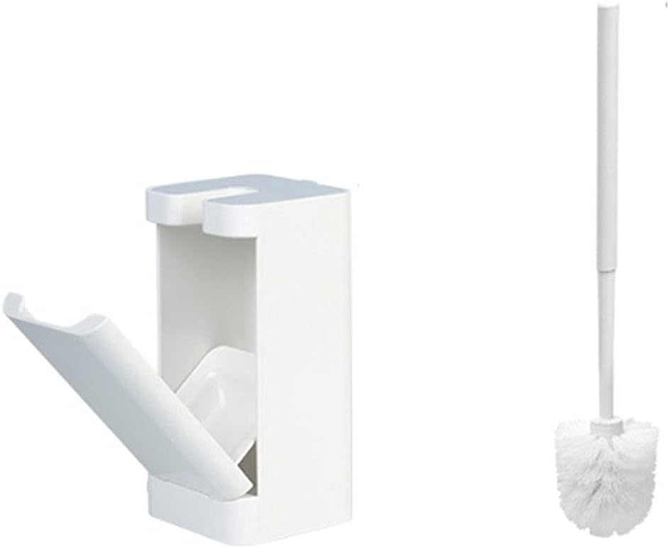 Wall-Mounted Toilet Brush with Base Toilet Brush Simple Design Toilet Brush Household Bathroom Toilet Brush Cleaning Kit (White) Toilet Brush and Holder