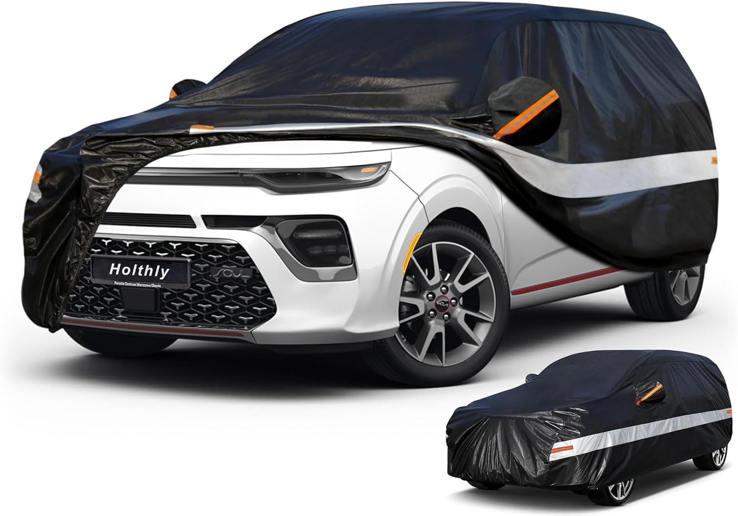 10 Layers Car Cover Waterproof All Weather for Compact SUV,100% Waterproof Outdoor Car Covers Rain Snow UV Dust Protection. Custom Fit for Kia Soul, Audi Q2, Hyundai Kona, Mazda CX-3,etc