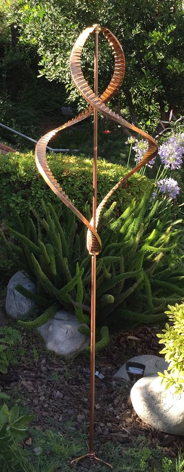 Stanwood Wind Sculpture Kinetic Copper Dual Helix Spinner