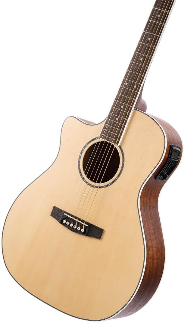 Cort GAMEDXOP Grand Regal Acoustic Electric Cutaway Guitar, Open Pore